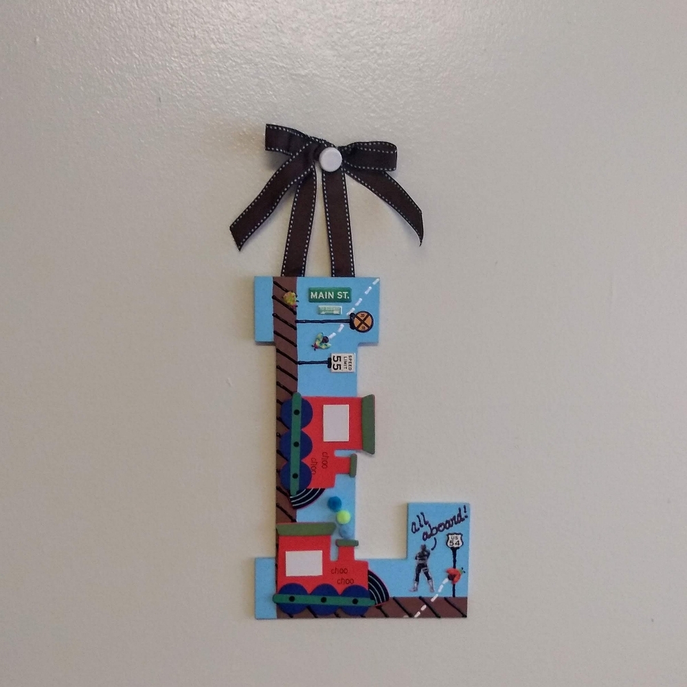 Wall Hanging Wooden Letter L for a Boys Bedroom